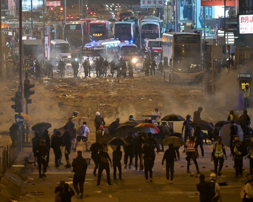 前年大三罷期間旺角彌敦道被堵塞。資料圖片