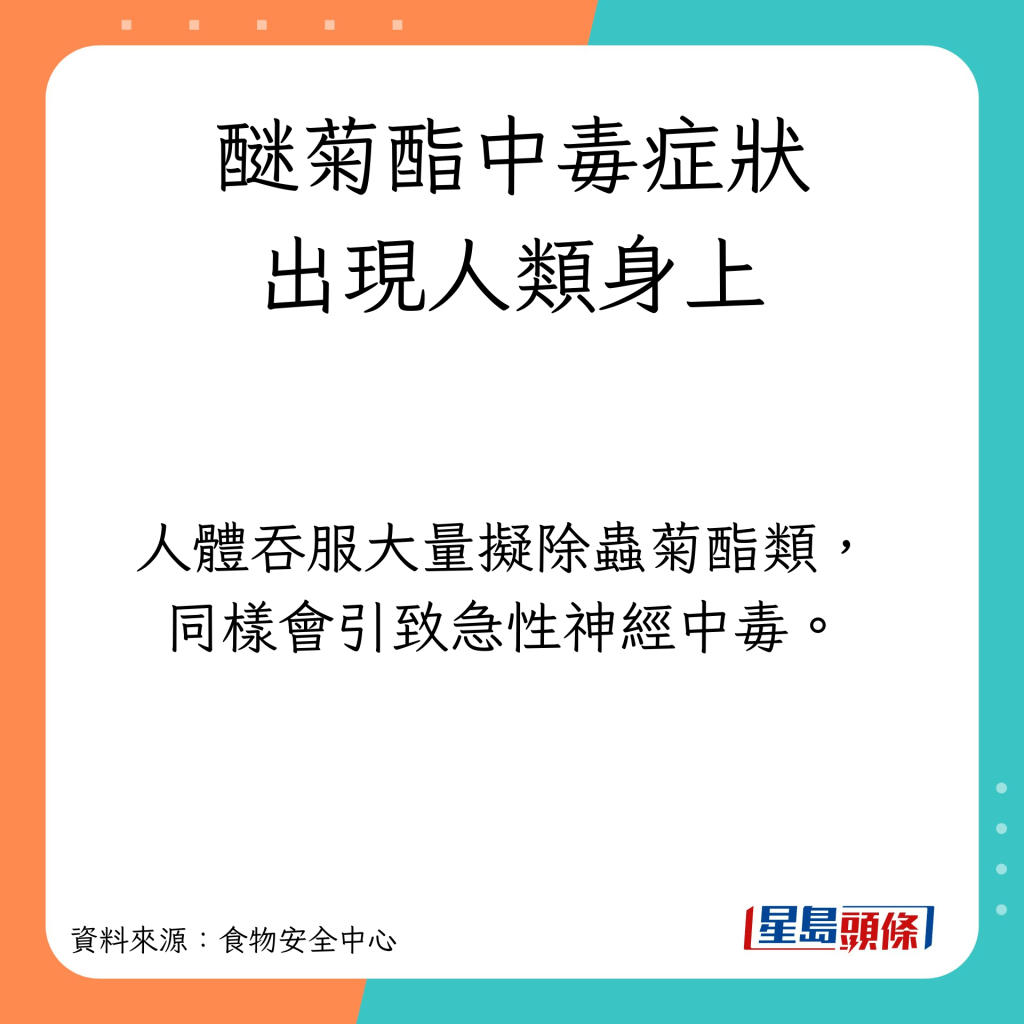 農藥醚菊酯於人類身上也會引發中毒症狀