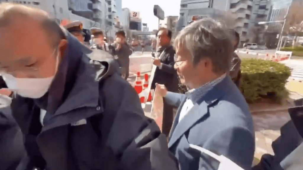 涉嫌鬧事的日本右翼成員。