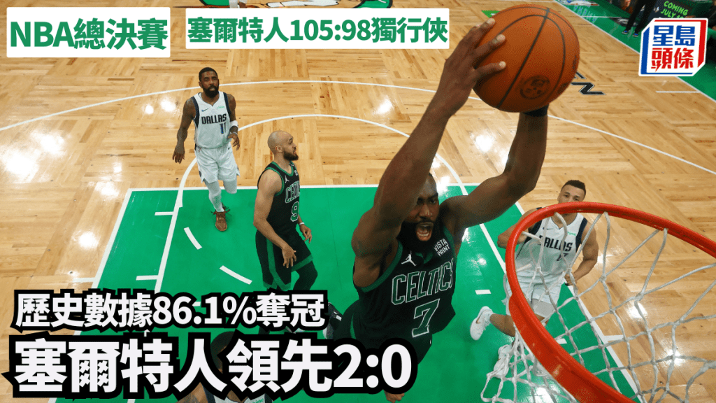 塞爾特人贏獨行俠領先2:0。Reuters