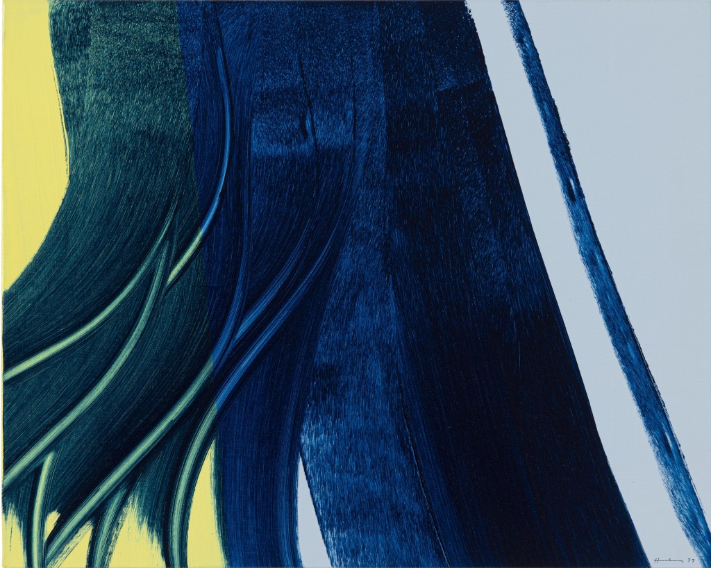 漢斯·哈同《T1977-E33》，1977年作，油畫/ 畫布，65×81厘米。