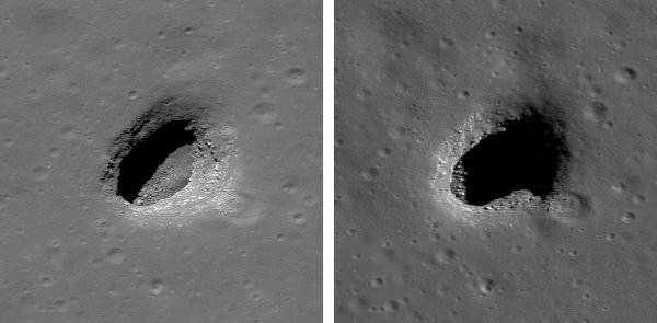 科学家已证实月球存在巨大洞穴。网上图片