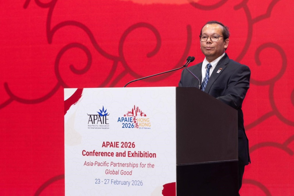 馬來西亞理工大學校長Mohd Shafry bin Mohd Rahim教授致辭。 馬來西亞理工大學校長Mohd Shafry bin Mohd Rahim教授致辭。