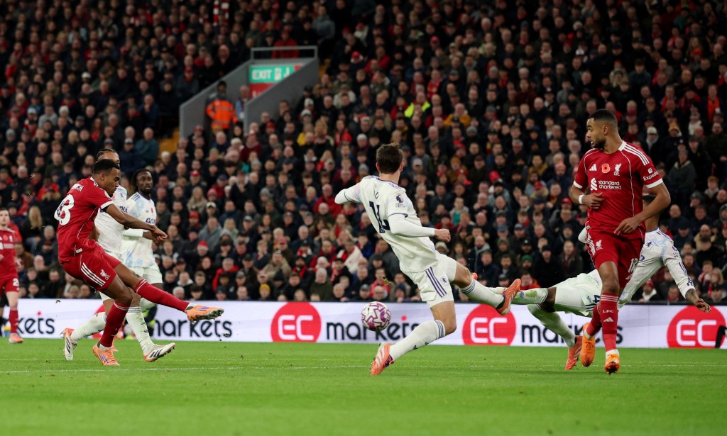 賴恩格雲貝治為利物浦奠勝。路透社