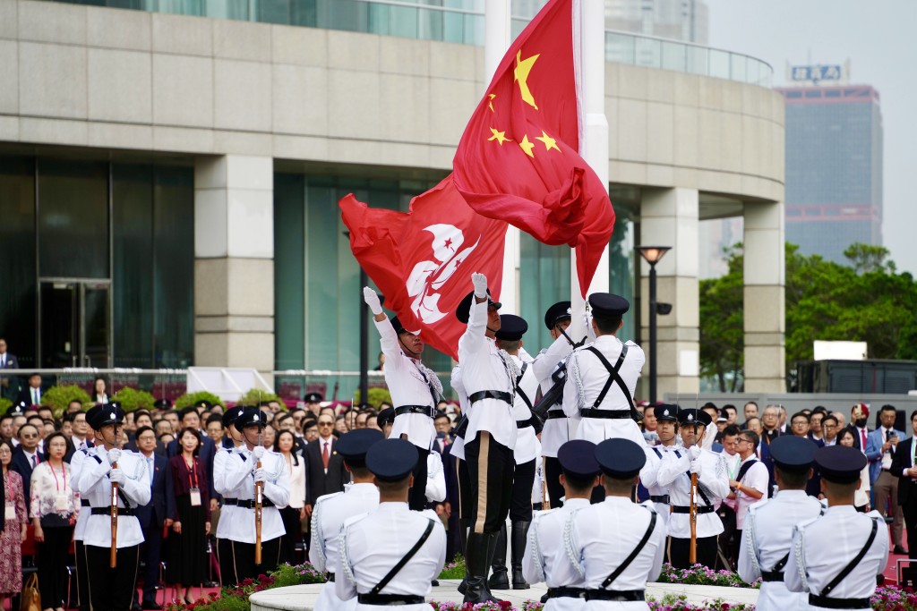國慶升旗儀式。資料圖片