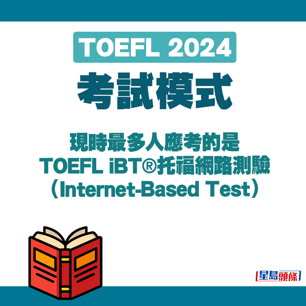 現時最多人應考的是TOEFL iBT®托福網路測驗（Internet-Based Test）。