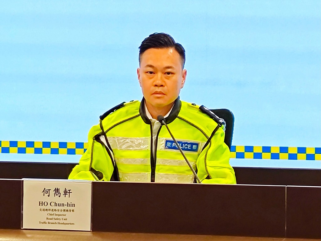 道路安全課總督察何雋軒。 道路安全課總督察何雋軒。
