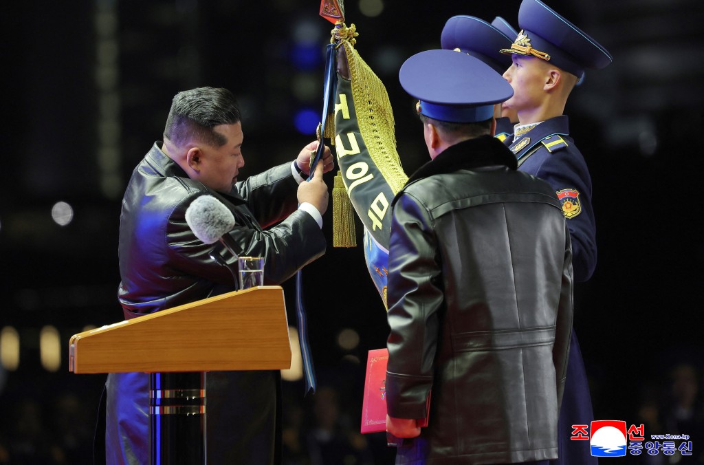 金正恩出席北韓空軍80週年紀念活動。路透社