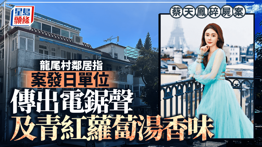 蔡天鳳碎屍案｜龍尾村鄰居指案發日單位傳出電鋸聲 及青紅蘿蔔湯香味