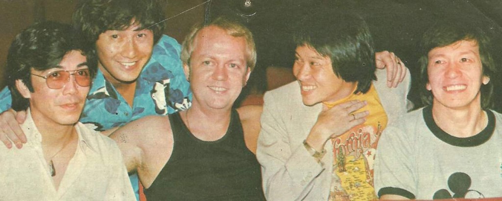 1967年時，Joe Junior(右一)、許冠傑(左二)和泰迪羅賓(右二)等都係當紅歌手。