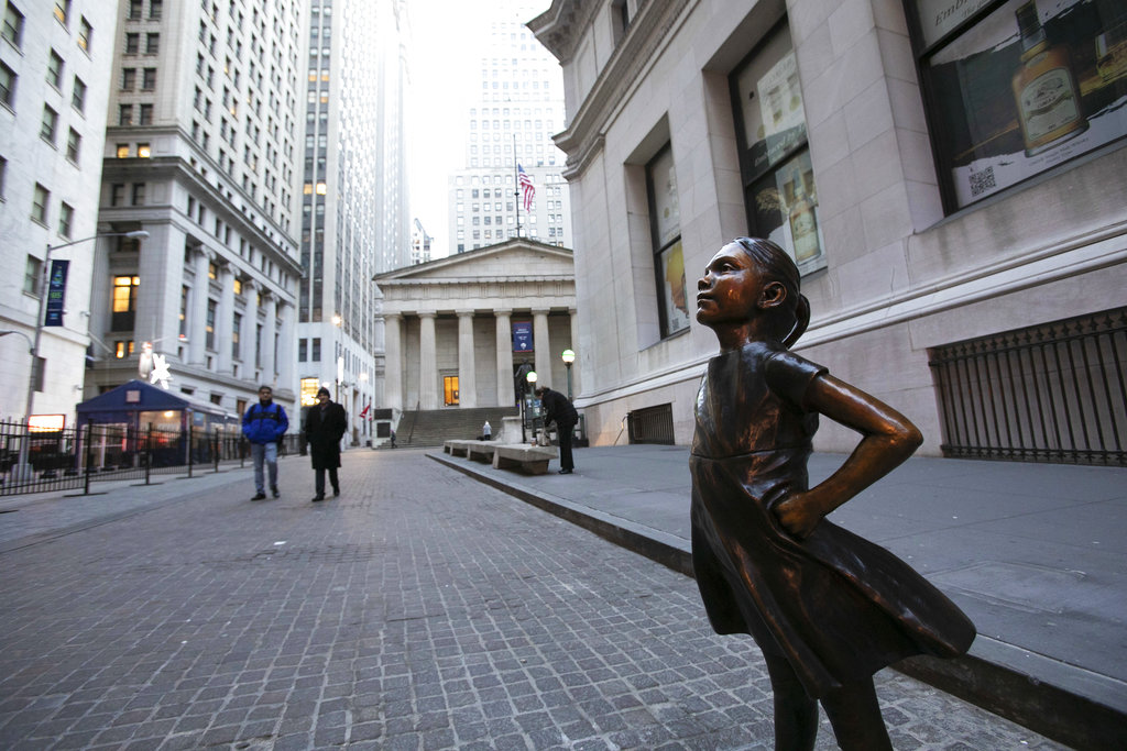 紐約「無畏女孩」銅像。AP