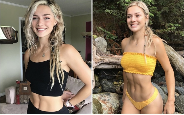 來自加拿大的25歲田徑運動員Georgia Ellenwood，曼愛晒腹肌。