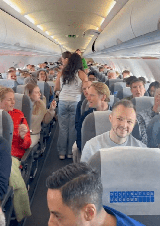 航班乘客滿臉期待。X影片截圖