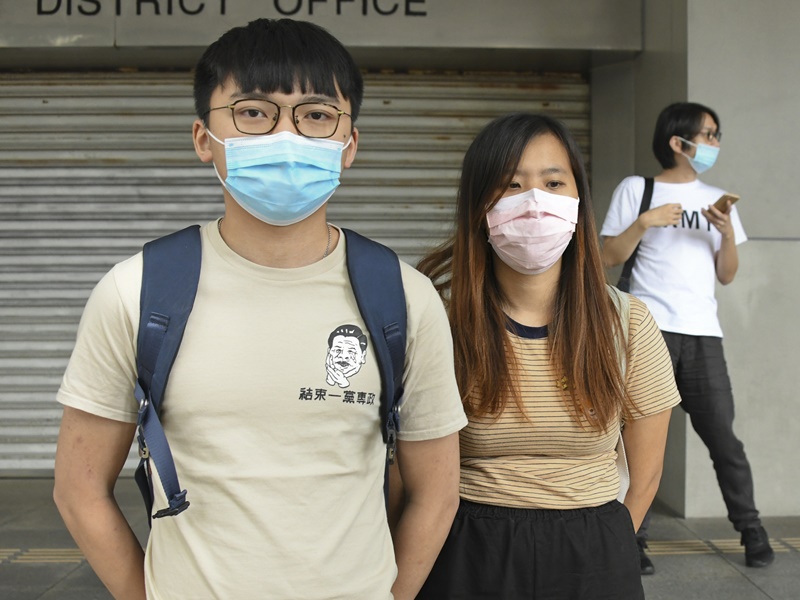 吳嘉兒(右)、鄭家朗(左)。