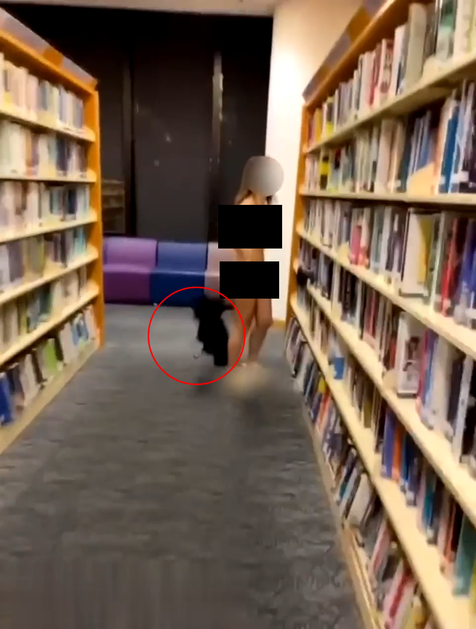 今年(2023年)3月網絡瘋傳銅鑼灣中央圖書館出現全裸女。