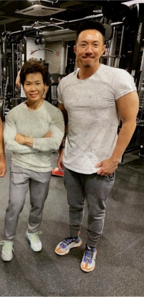 阿聰再接受Brenda體能訓練。 阿聰再接受Brenda體能訓練。