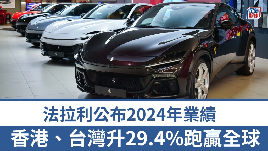 意大利超跑製造商法拉利Ferrari公布2024年全年業績，淨收入增長達11.8%，全球交付13,752輛新車。