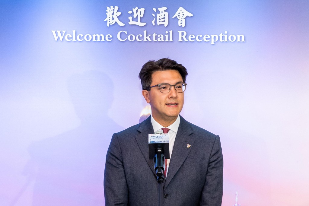 毛樂禮致辭時感謝律政司借出前法國外方傳道會大樓作為歡迎酒會場地。