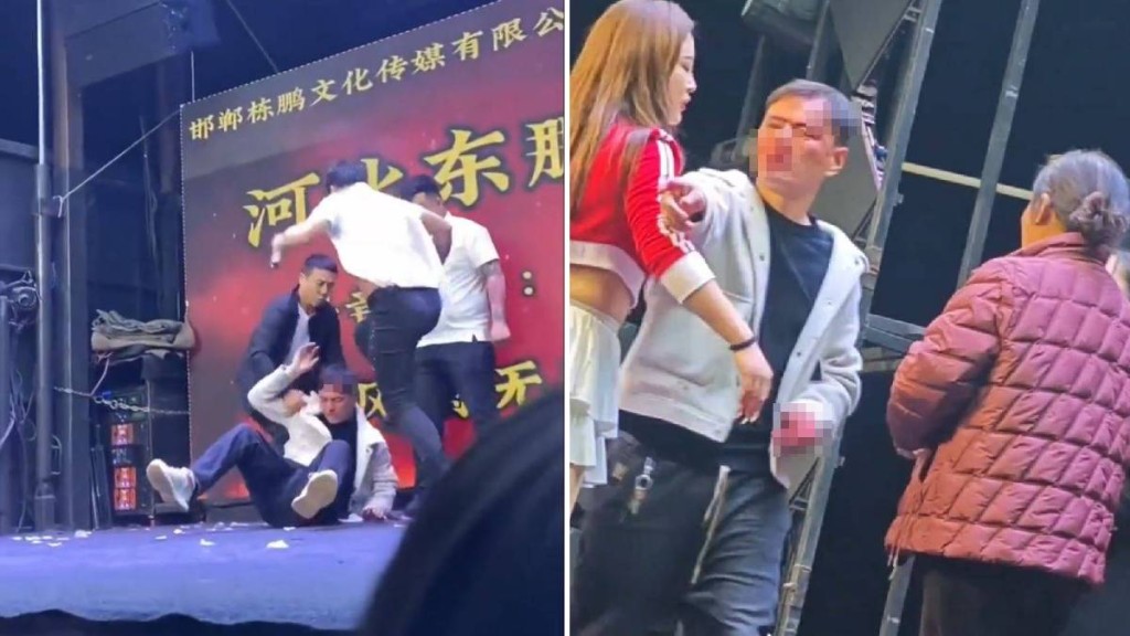 男觀眾遭歌舞團多人圍毆。抖音