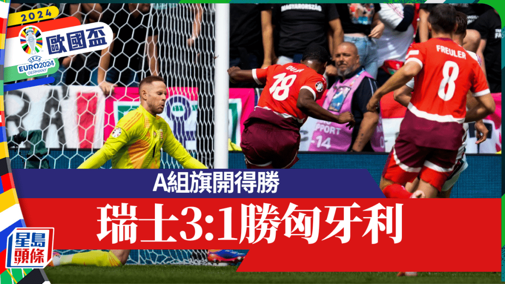 瑞士3:1擊敗匈牙利旗開得勝。AP