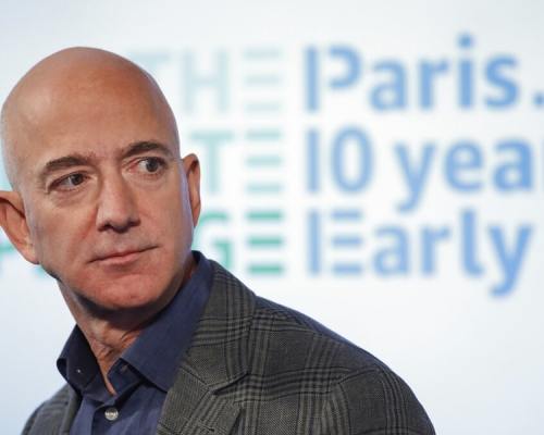 美国电子商务巨擘亚马逊行政总裁兼创办人贝索斯。AP