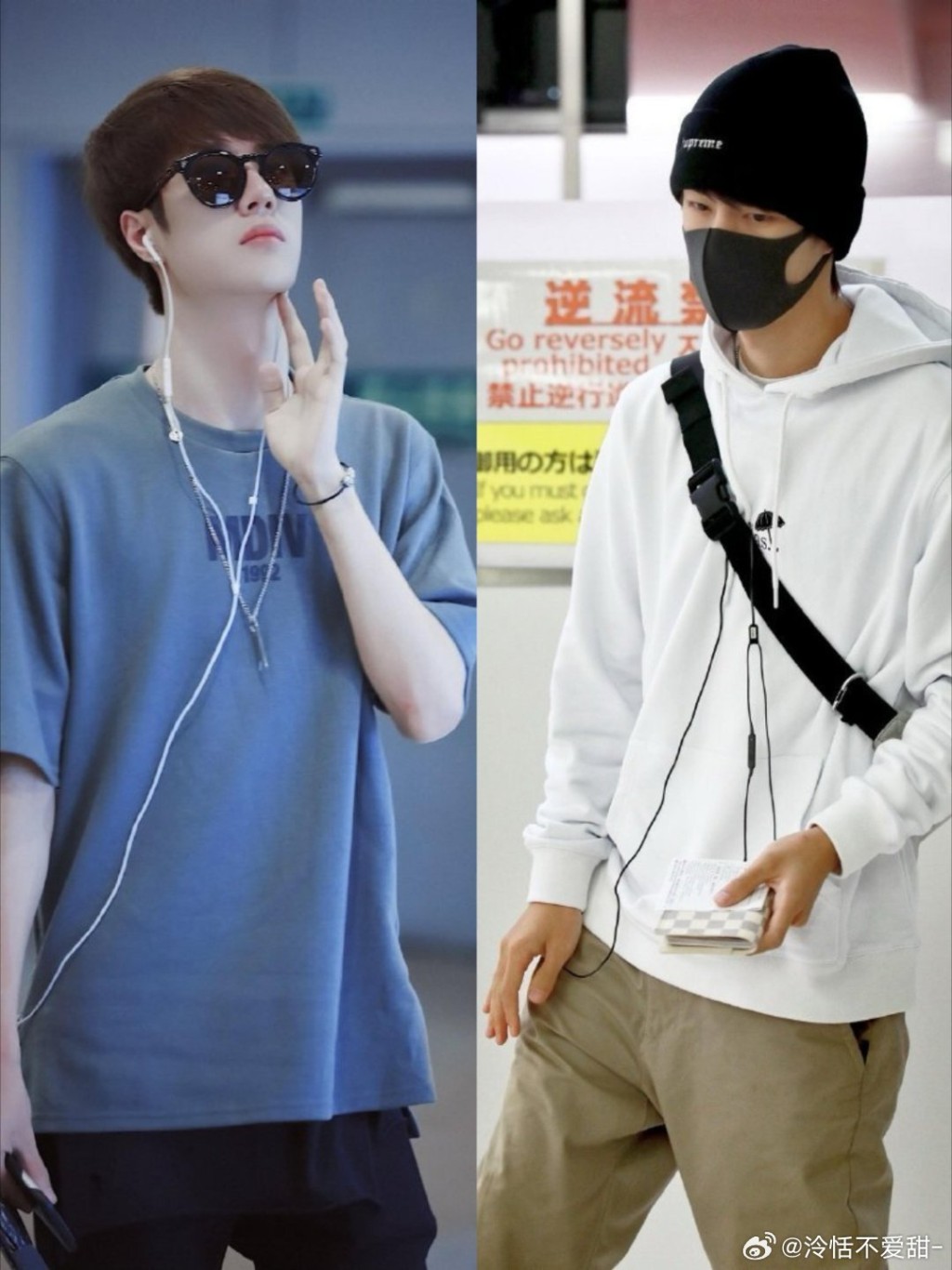 有线耳机听歌外也具有穿搭配衬功用。微博