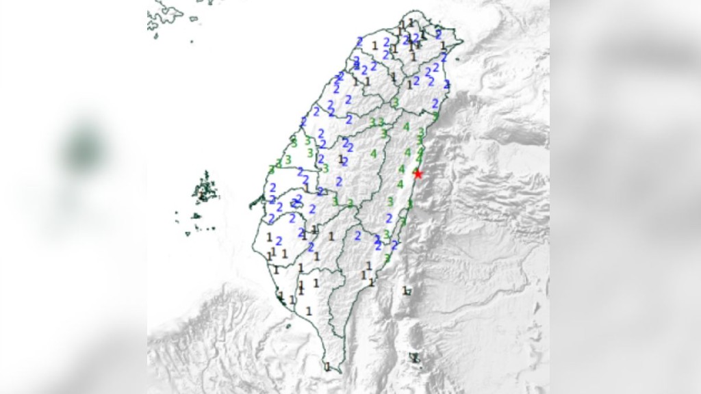台灣花蓮晚上發生5.7級地震。