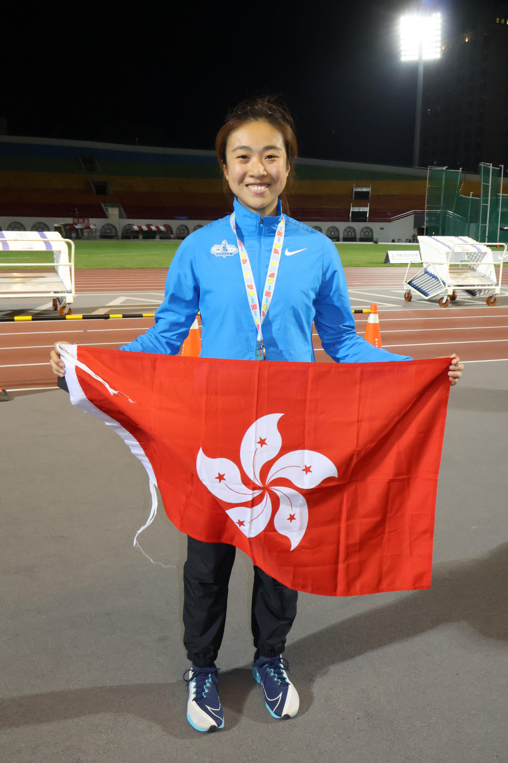 陳彥霖為港隊於女子三級跳再添一面銅牌。徐嘉華攝