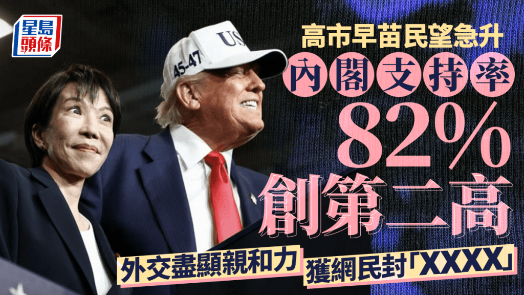 高市早苗內閣支持率82%創第二高 親和式外交被網民封「浪花大嬸」