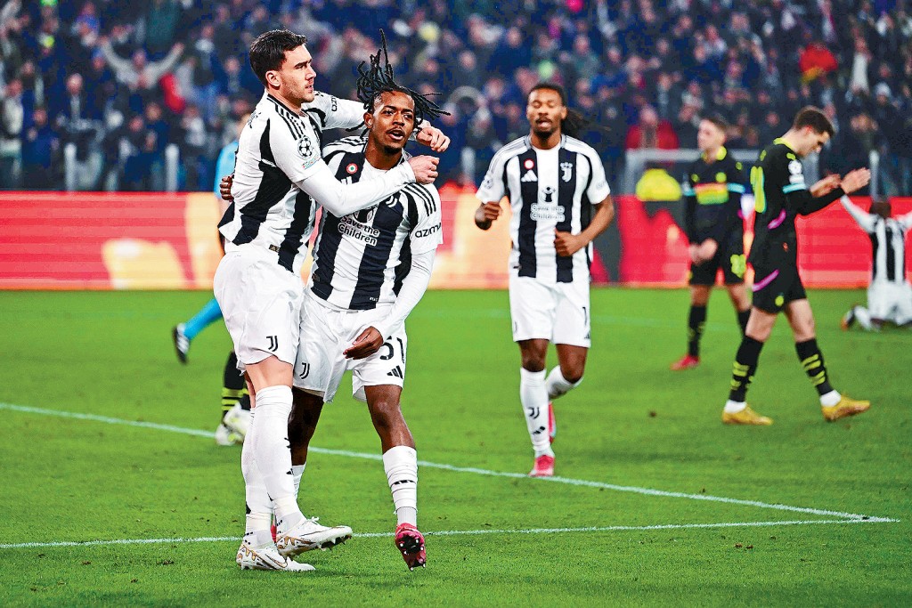 祖雲達斯今場正選陣容是隊史歐聯淘汰賽最年輕。