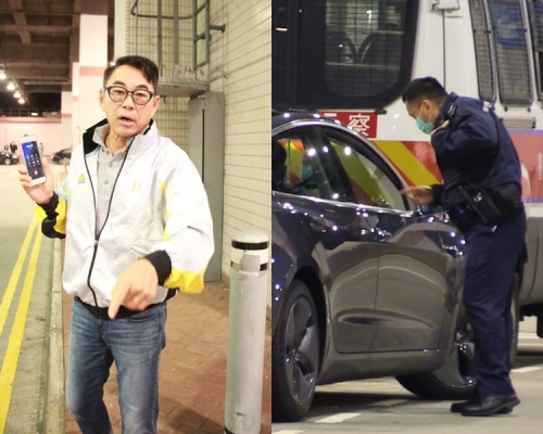 戴志偉報警後繼續鬧，待警車到來登記資料後就駕車離開。