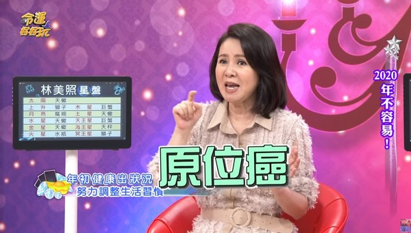 林美照在2020年照大腸鏡,發覺體内有20幾顆腫瘤,其中一顆還是原位癌。 林美照在2020年照大腸鏡,發覺體内有20幾顆腫瘤,其中一顆還是原位癌。