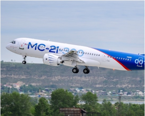MC-21是俄羅斯首架自蘇聯解體後研發的國產客機。網圖
