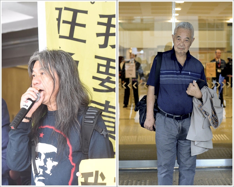 郭卓堅(右)及梁國雄(左)。 資料圖片