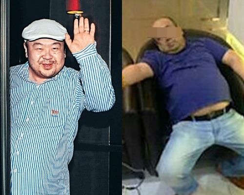 照片中的金正男,在梳化上卧着。