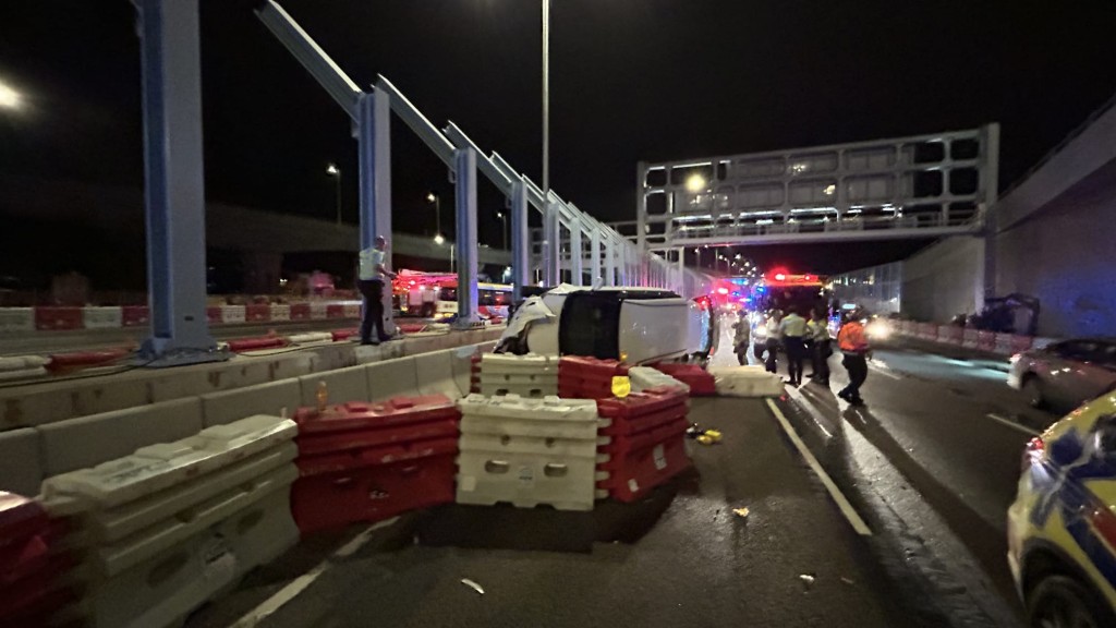 警方隨即封鎖現場一段路面調查。蔡楚輝攝