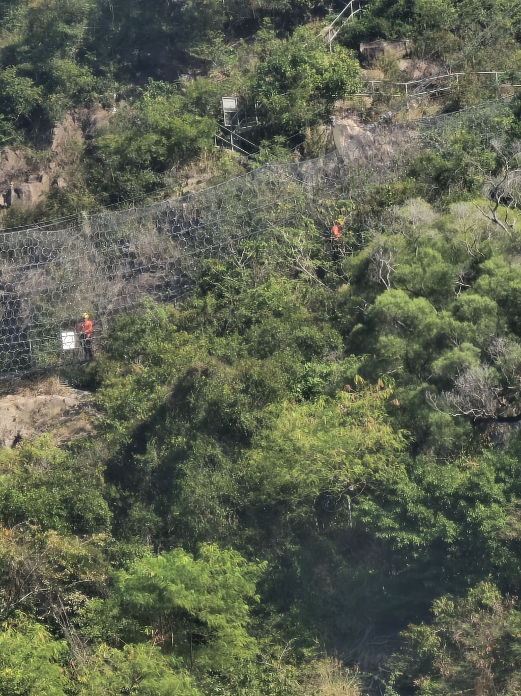 遺體由飛行服務隊直升機吊起送往政府飛行服務隊總部。網上圖片 遺體由飛行服務隊直升機吊起送往政府飛行服務隊總部。網上圖片