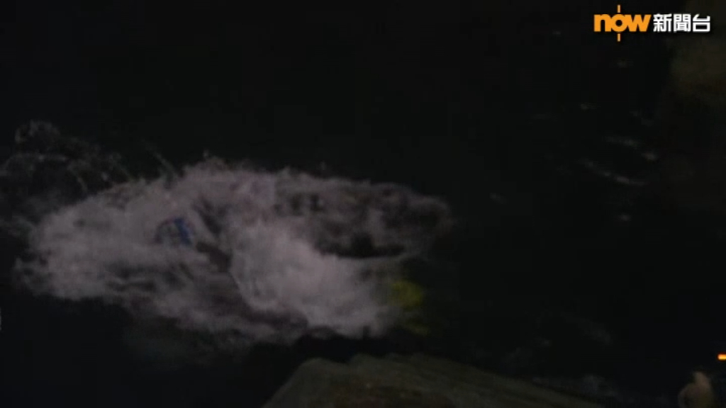 Now TV新聞拍到紅磡碼頭有泳客在寒冷天氣加微雨下繼續游水。