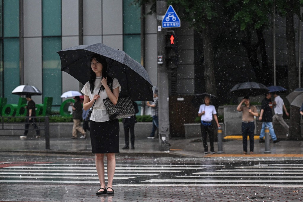 南韓多處降下豪雨。法新社