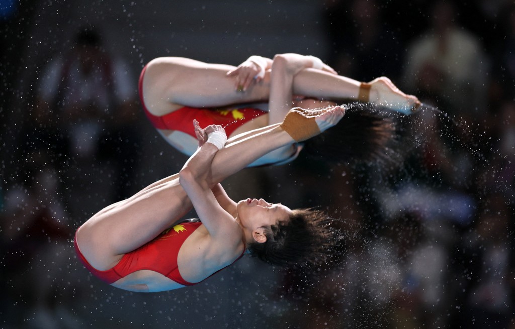 全紅嬋、陳芋汐為國家隊贏得巴黎奧運跳水女子10米台金牌。REUTERS