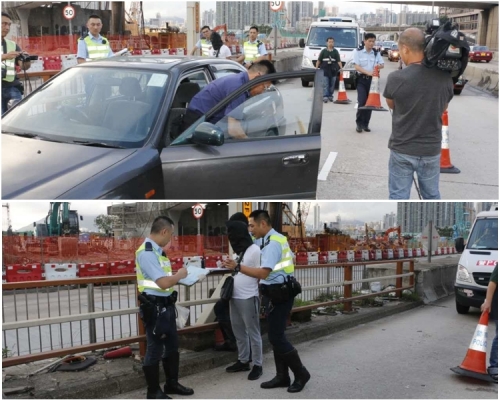 警方於女乘客座位旁擺放飲品的位置，發現10小包約重5克的懷疑「冰」毒。