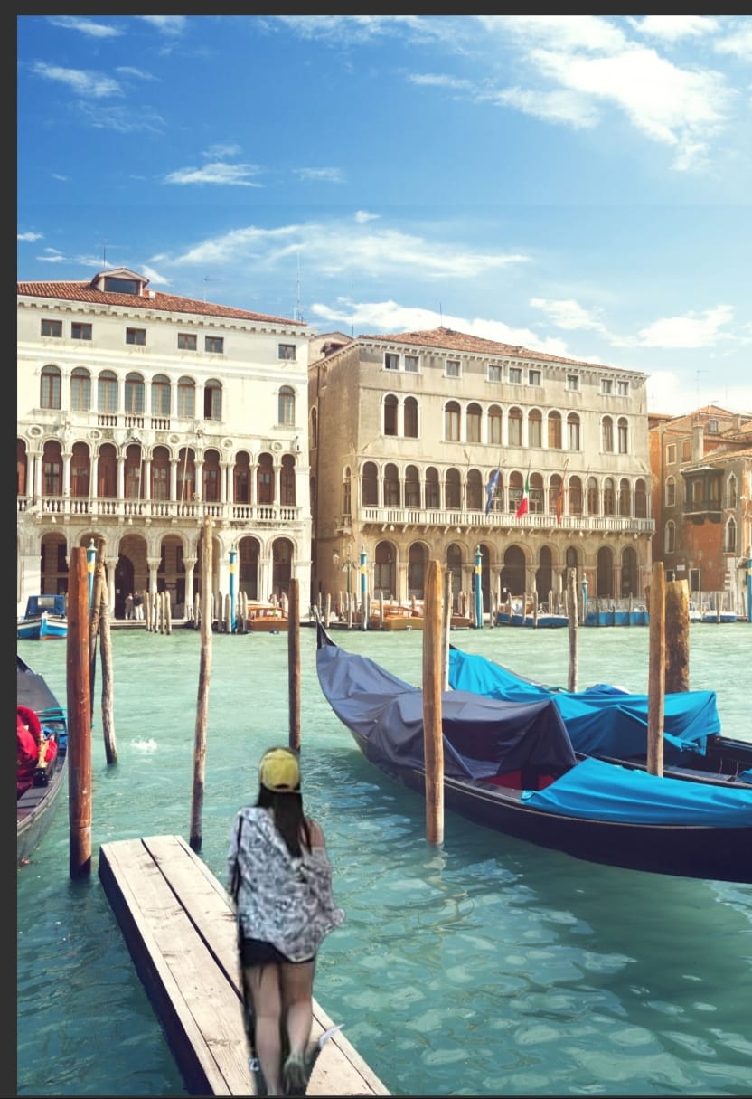 加入威尼斯背景。網圖