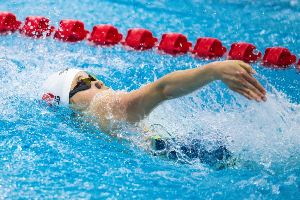 陳梓瑜在女子50米背泳取得銀牌。港協暨奧委會圖片