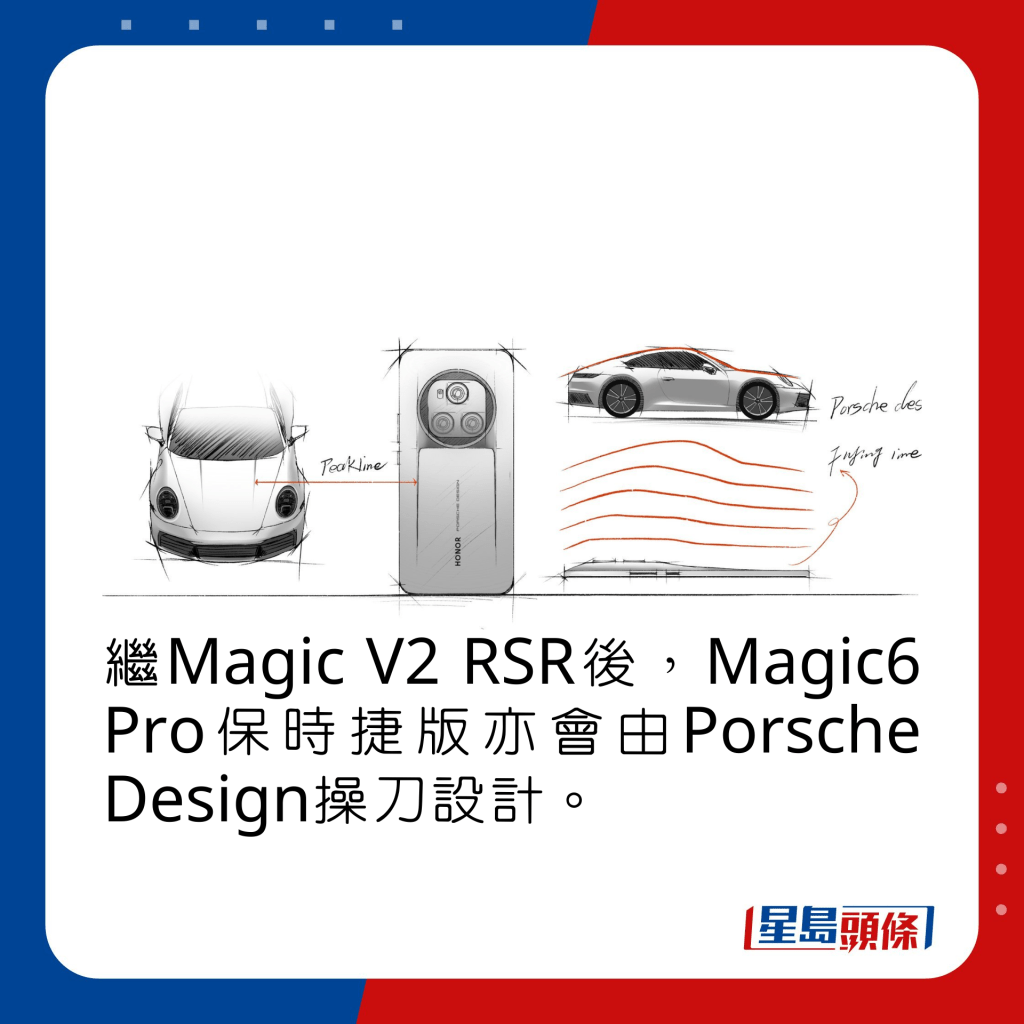 繼Magic V2 RSR後，Magic6 Pro保時捷版亦會由Porsche Design操刀設計。