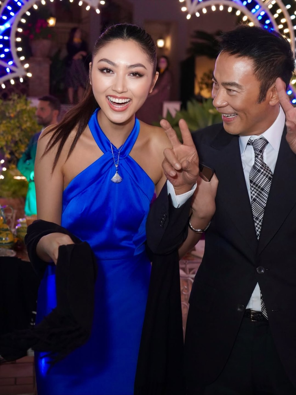 任達華兩父女好興奮。 任達華兩父女好興奮。