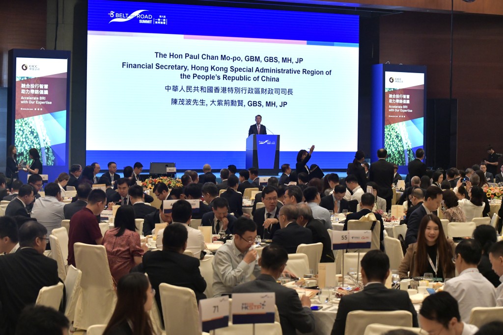 陳茂波表示，香港有決心與東盟及「一帶一路」沿線國家和經濟體攜手合作。禇樂琪攝