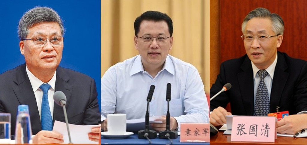 新疆自治區黨委書記馬興瑞（左）、浙江省委書記袁家軍（中）、遼寧省委書記張國清（右）。互聯網