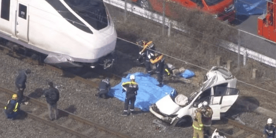 私家車車身嚴重扭曲變形，形同廢鐵。（環球網）