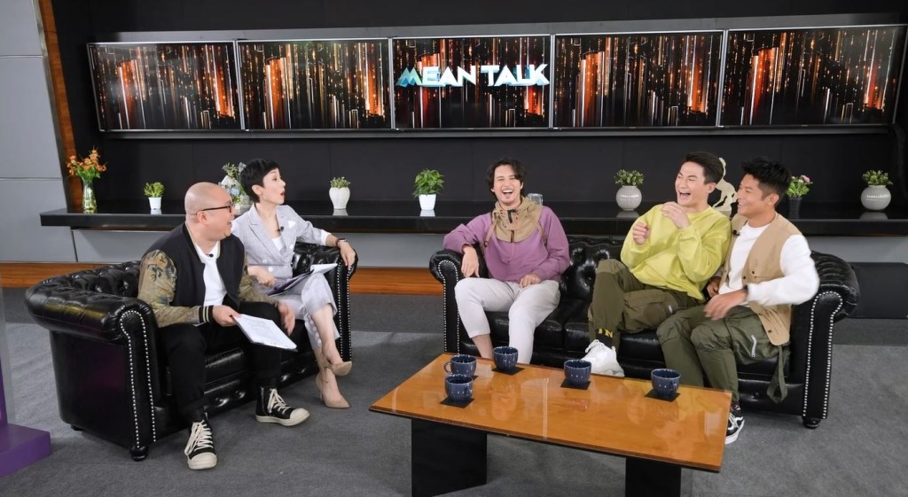 (左三起)廣沛、郭子豪及方紹聰為為J2節目《Mean Talk》擔任嘉賓。
