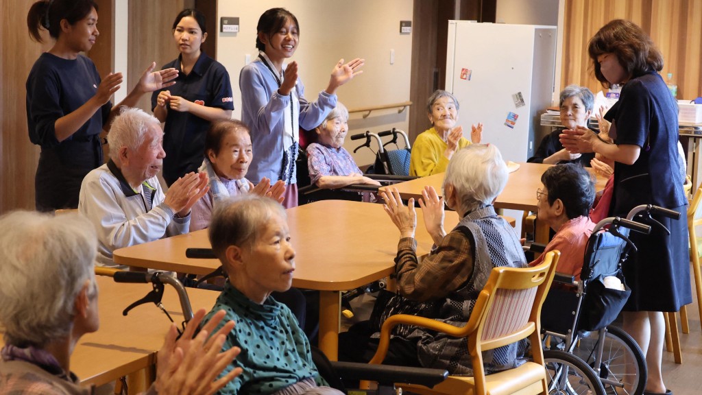 日本百歲人瑞已超過10萬人。 法新社 